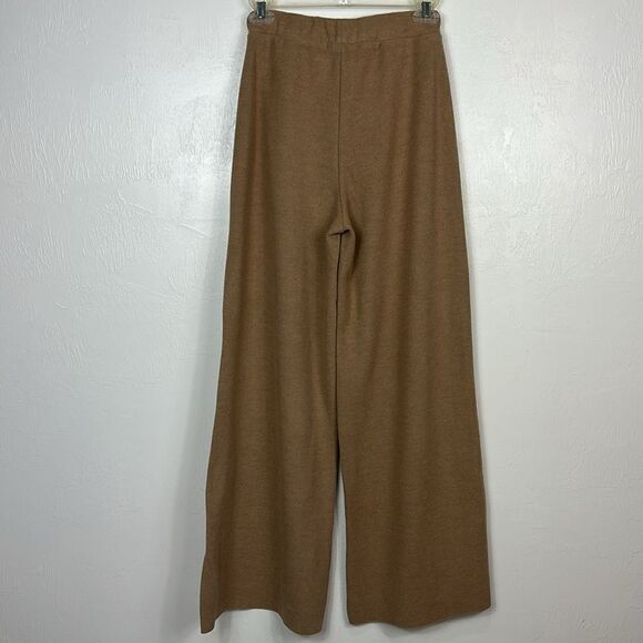 Zara Cotton Blend Camel Color High Rise Flared Pants Size S - Picture 4 of 11